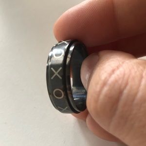3/$15 XOXO Black Stainless Steel Spinner Ring